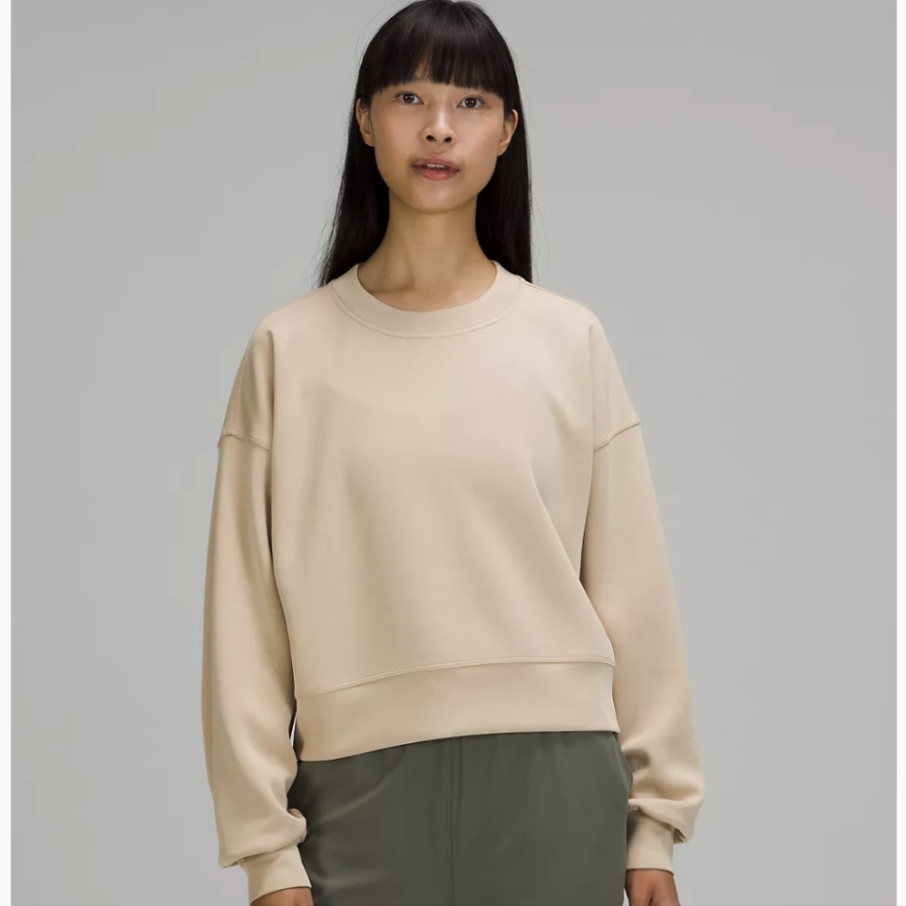 Lululemon Softstreme Perfectly Oversized Cropped Crew Sweatshirt in Trench | XL